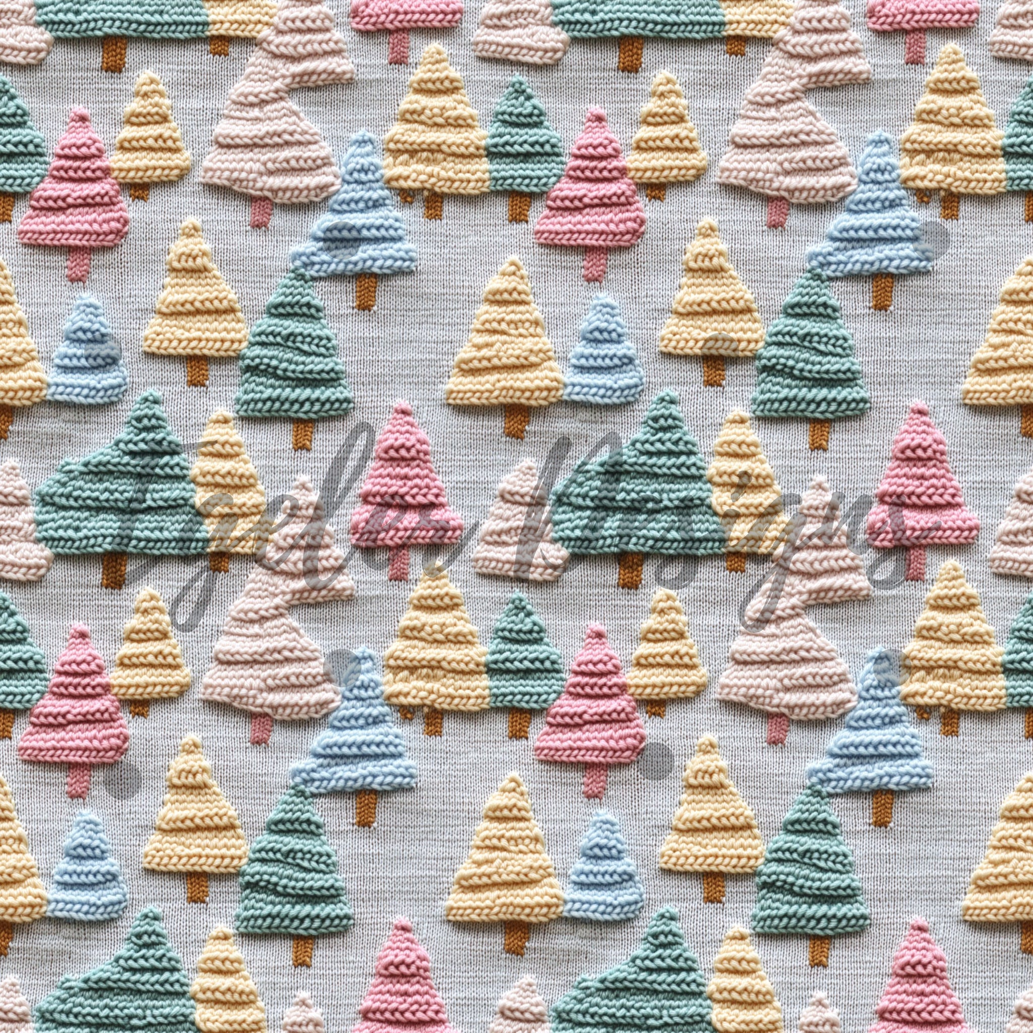 Pastel Knit Trees LIMITED 15