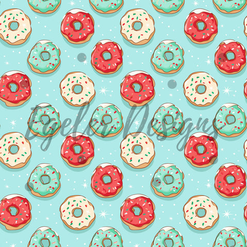Winter Donuts Seamless Pattern Digital Download