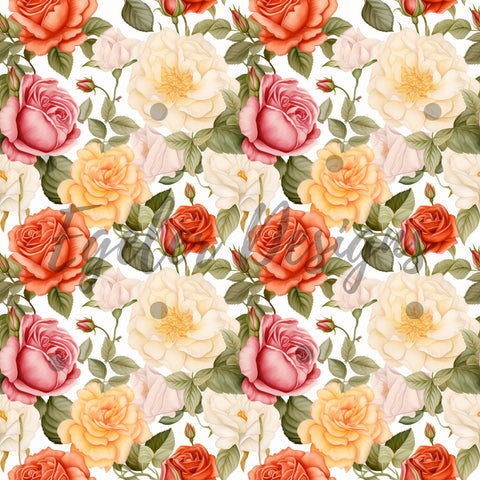 Vintage Rose Mix Floral Seamless Pattern Digital Download (LIMITED 30)