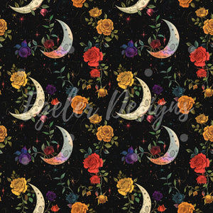 LIMITED - 15 - Rose Moon Seamless Pattern Digital Download