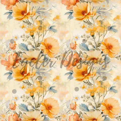 Watercolor Vintage Floral Seamless Pattern Digital Download (LIMITED 30)