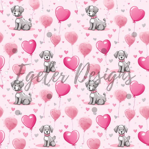 Valentine Dogs Seamless Pattern Digital Download (LIMITED)