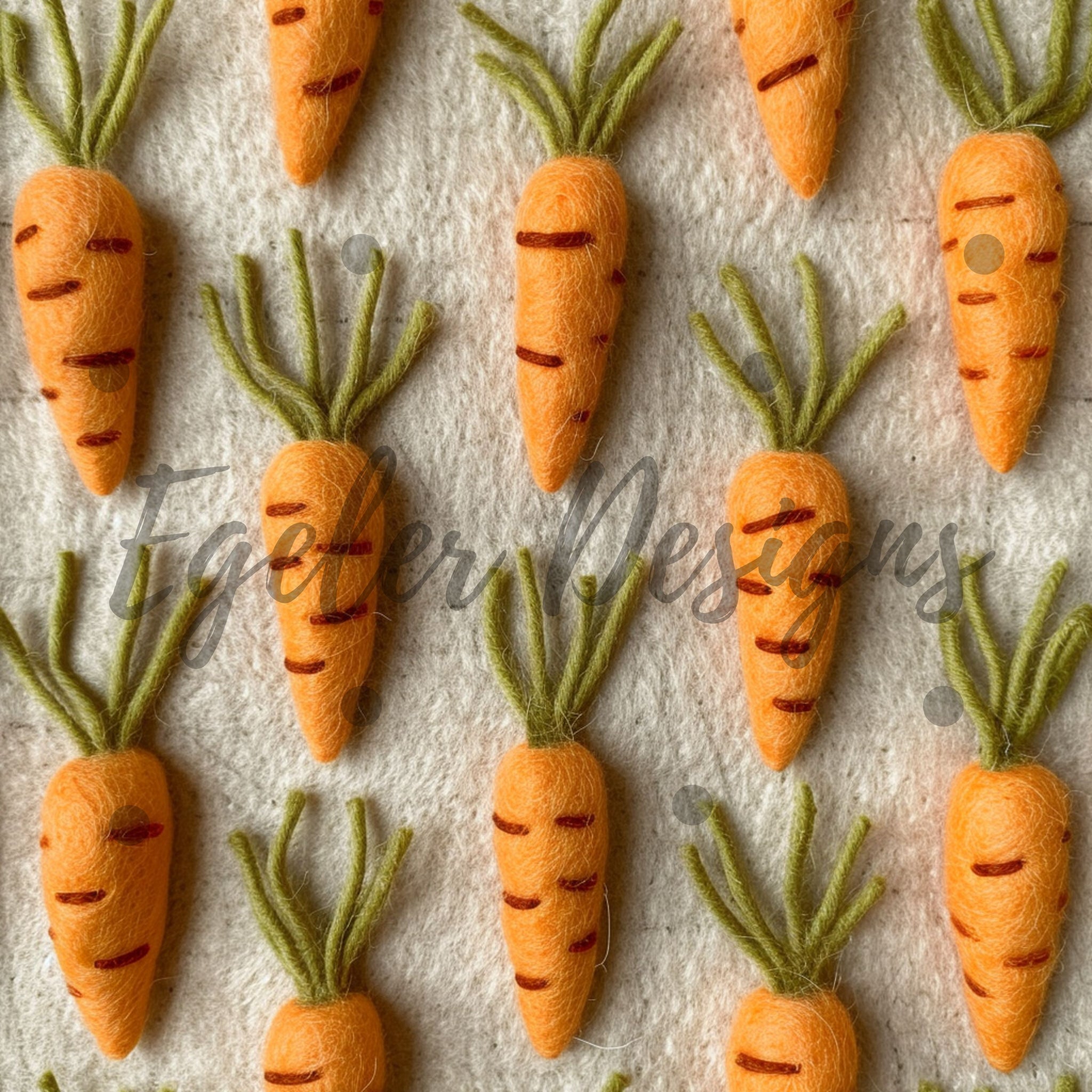 Felt Carrot Seamless Pattern Digital Download - LIMITED 25 DOWNLOADS