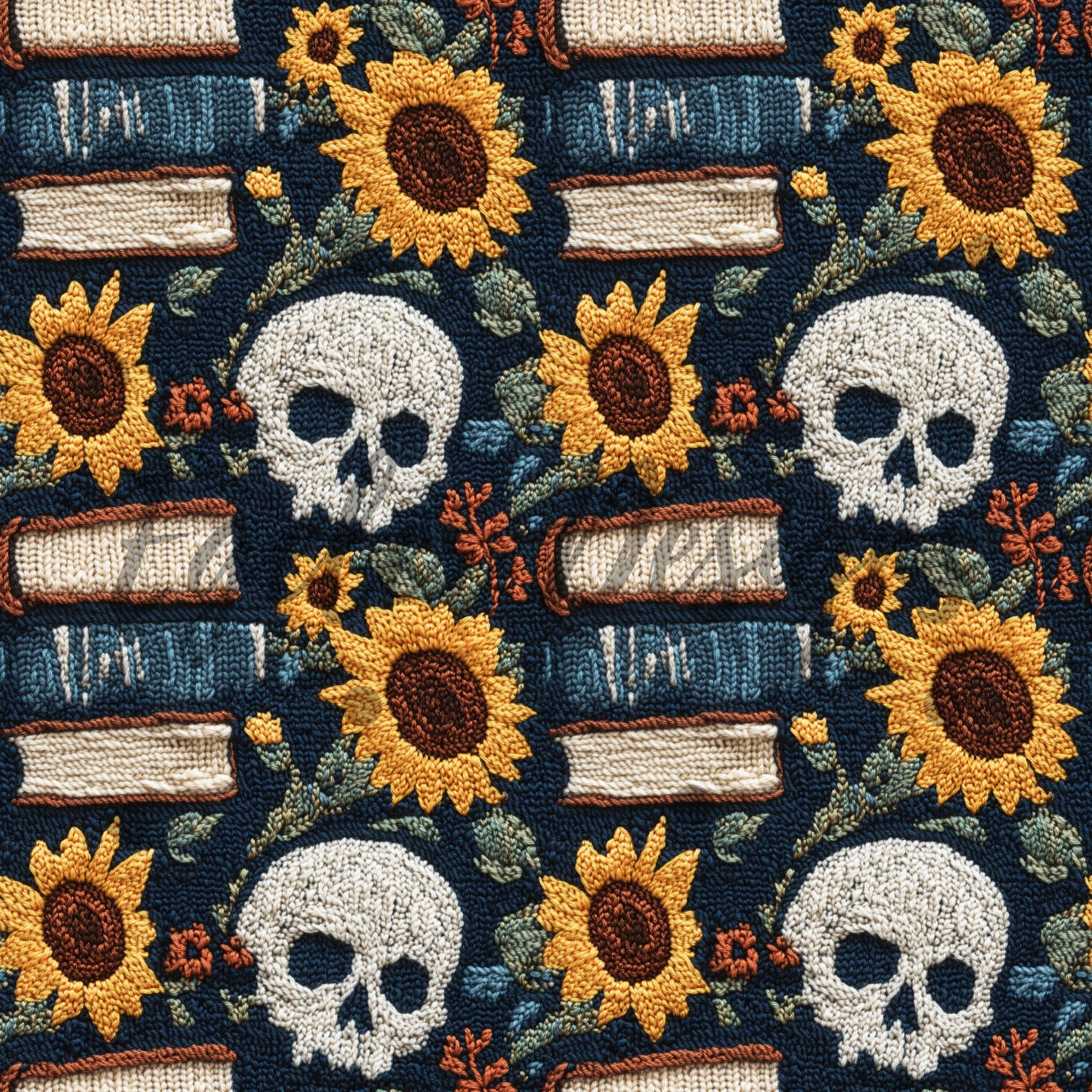 Knit Book Skulls