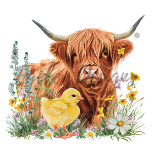Highland Cow Easter PNG - NOT Seamless (LIMITED 35)