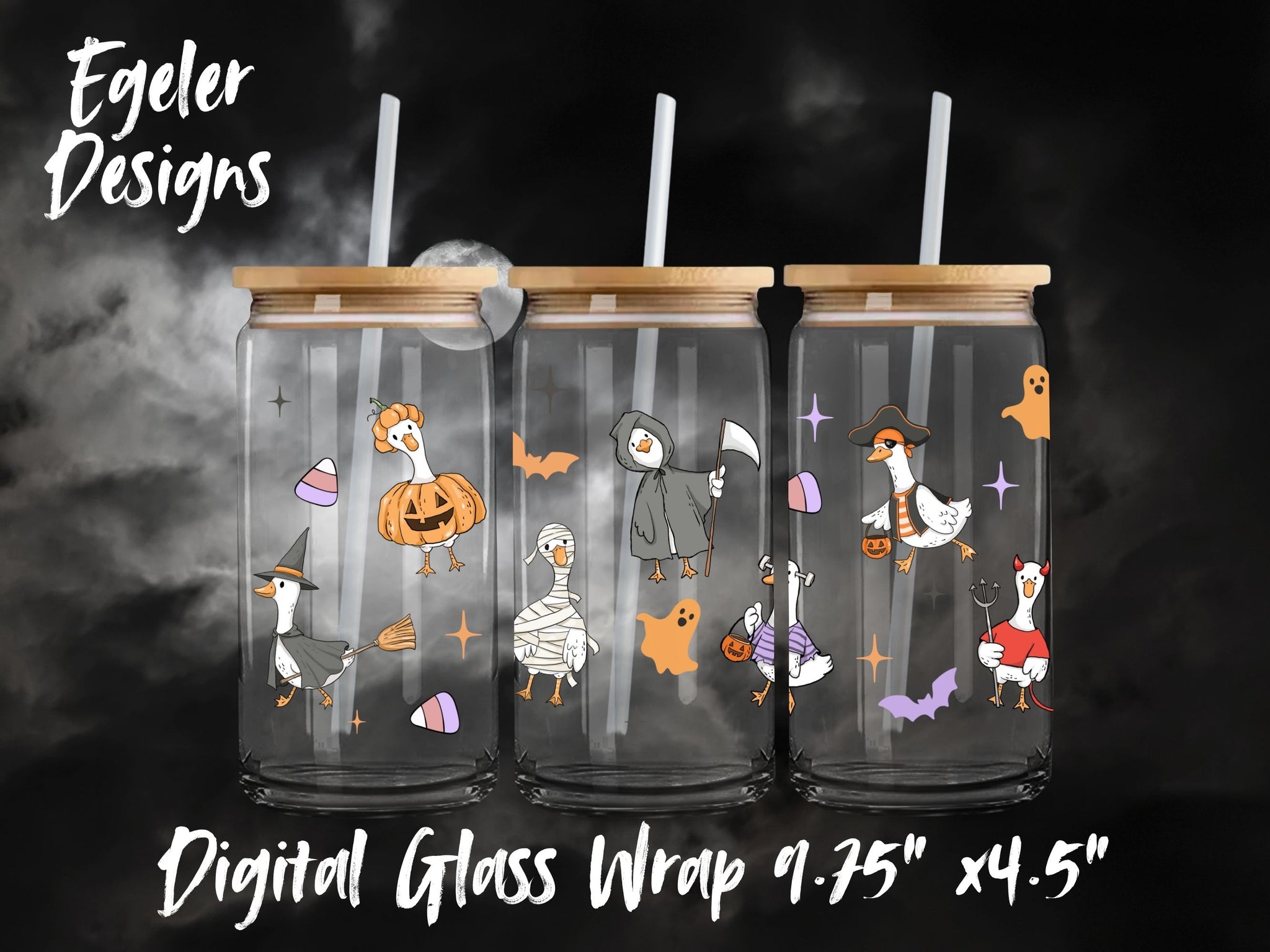 Tumbler Wrap Digital - Halloween Geese (LIMITED 15)