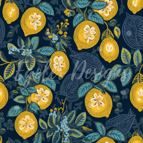 Lemon Embroidery Seamless Pattern Digital Download LIMITED 35