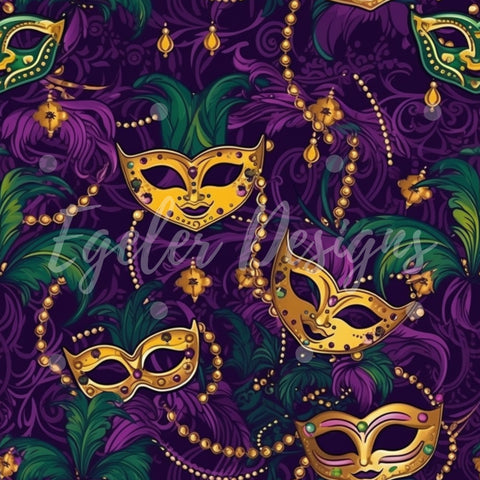 Mardi Gras Mask Pattern Digital Download