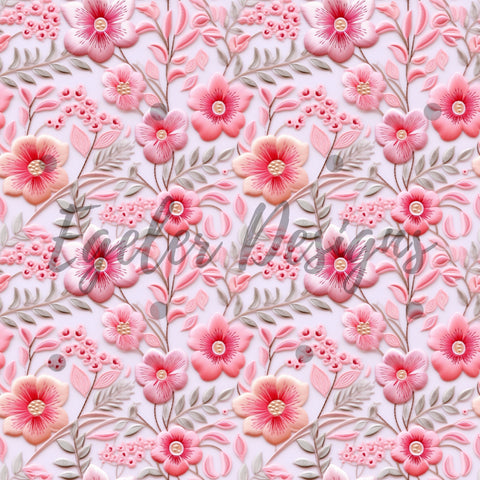 Pink Floral Embroidery