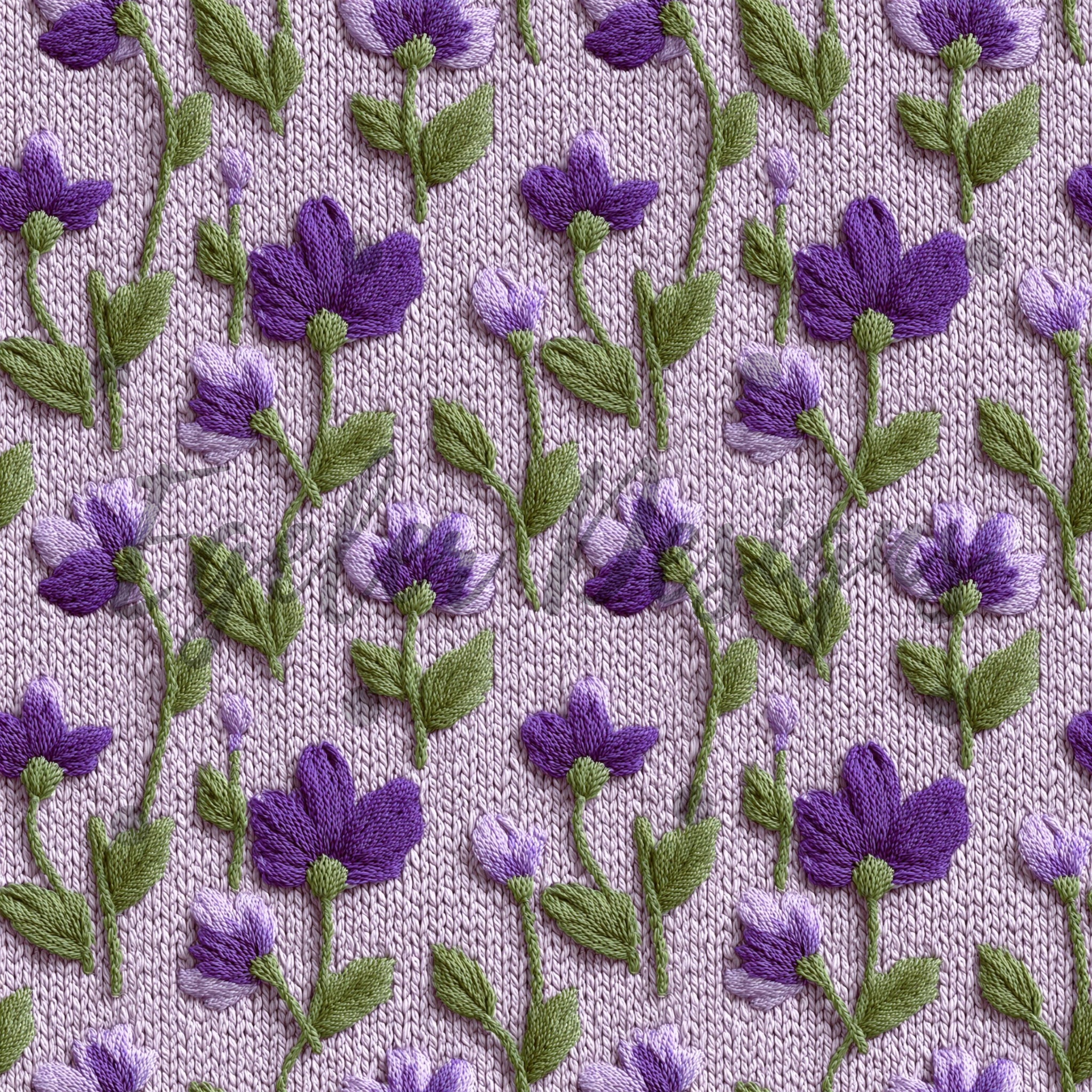 Purple Knit Flowers (LIMITED 30)