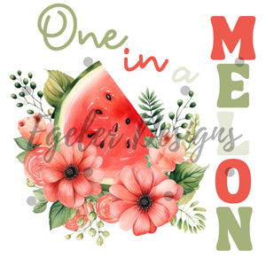One In A Melon PNG Transparent Background Digital Download LIMITED 35 — NOT Seamless