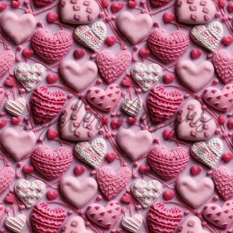 Knit Dimensional Hearts