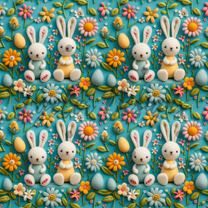 Felt Easter Bunny Seamless Pattern Digital Download - LIMITED 25 DOWNLOADS