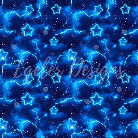 Neon Blue Stars
