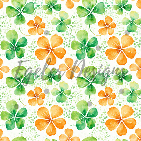 Orange Clover Seamless Pattern Digital Download (LIMITED 20)