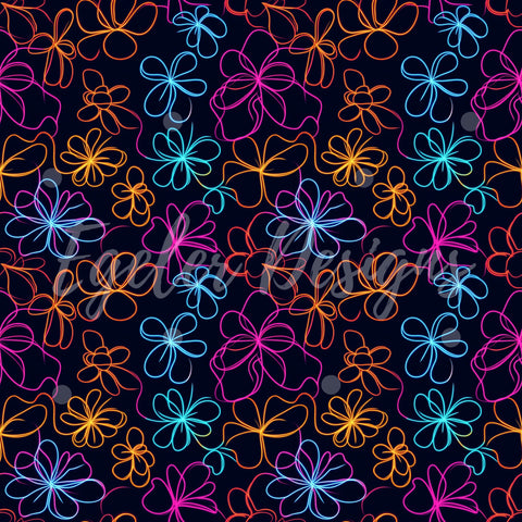 Neon Flower Outline