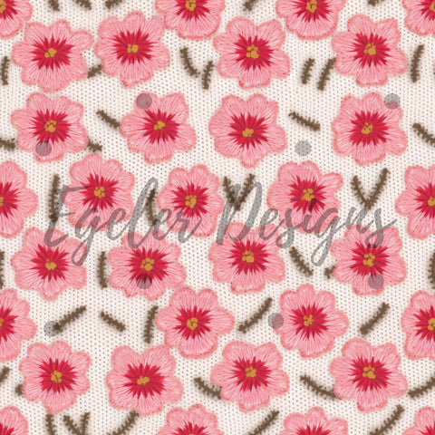 Pink Hibiscus Knit Seamless Pattern Digital Download (LIMITED 30)