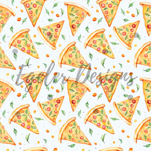 Watercolor Pizza Seamless Pattern Digital Download