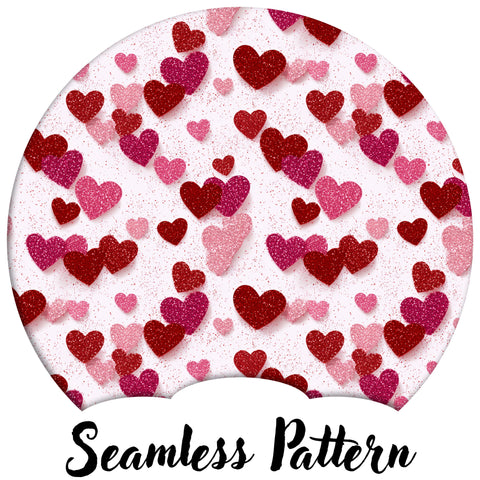 Glitter Hearts On White (LIMITED 15)