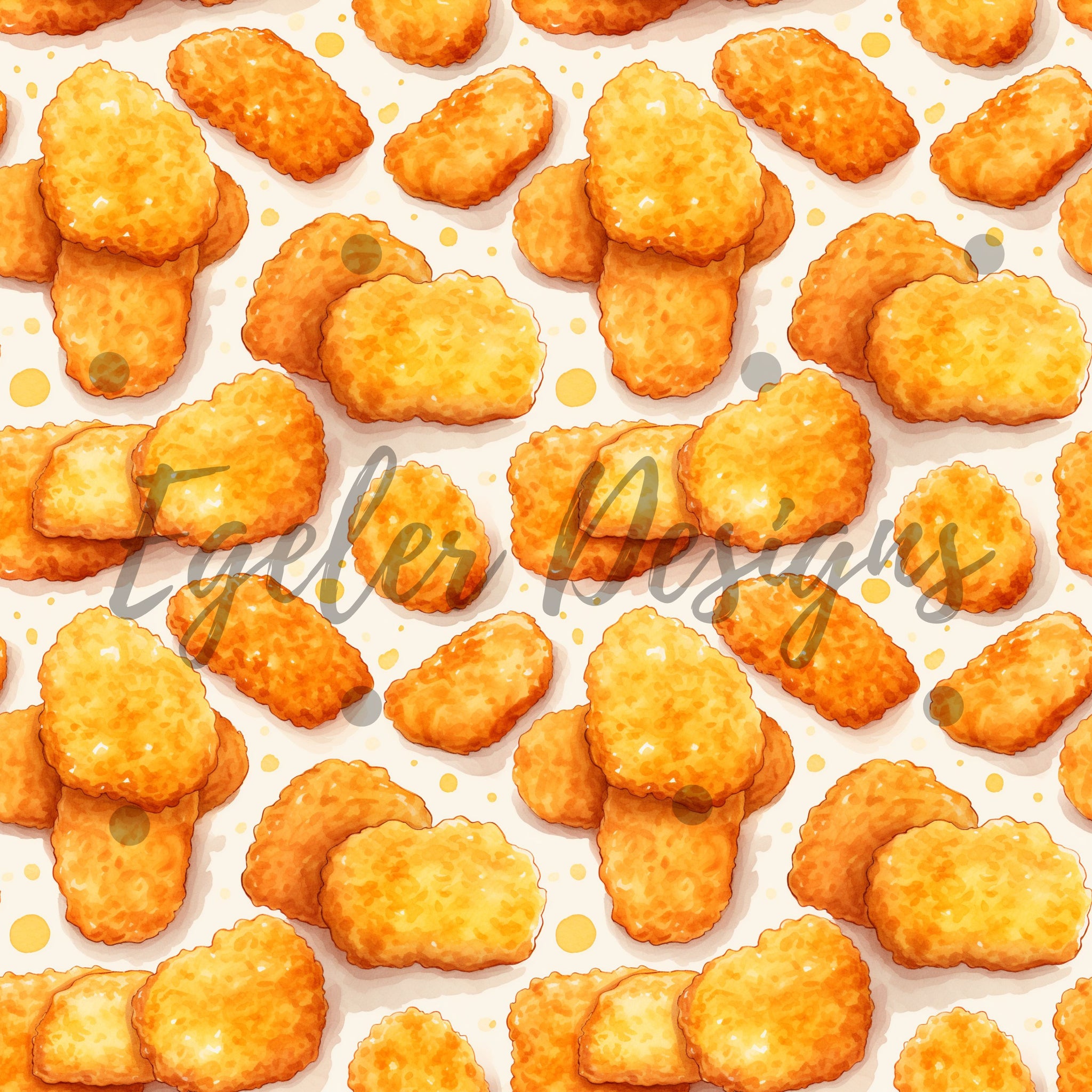 Chicken Nuggets Seamless Pattern Digital Download