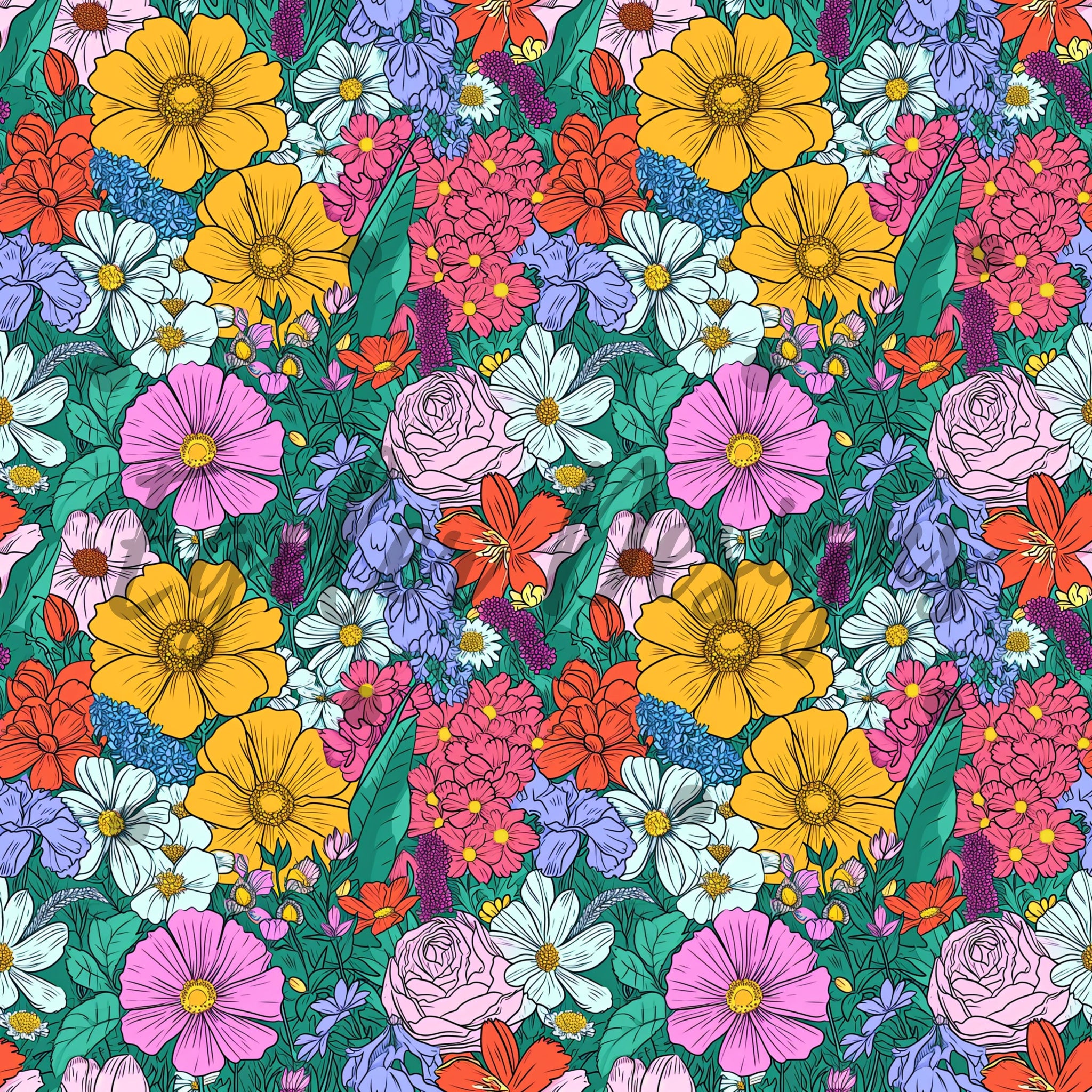Dark Spring Patterns Dark Spring Floral Seamless Pattern Digital Download – Egeler Designs