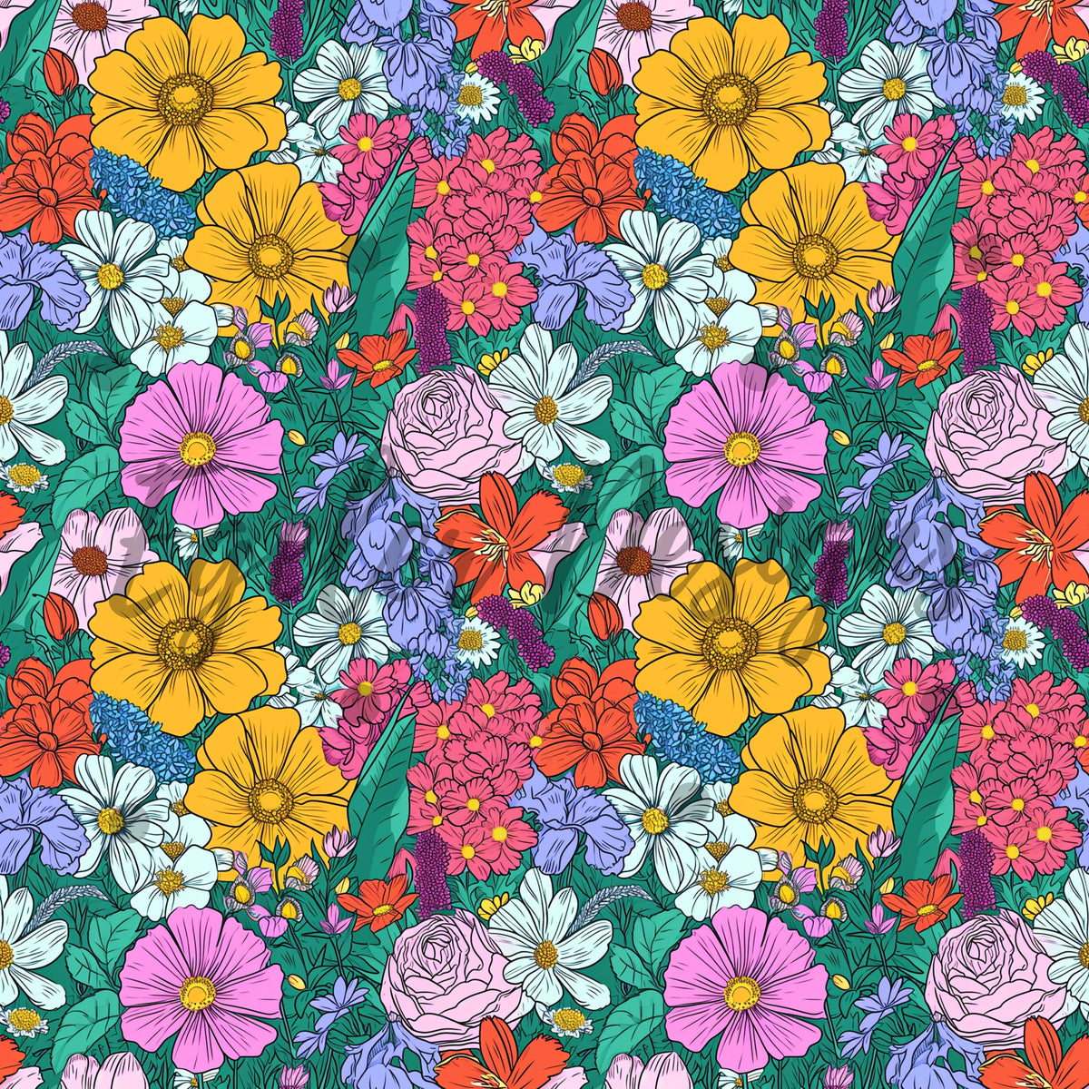 Spring Dark England Pattern Dark Spring Floral Seamless Pattern Digital Download – Egeler Designs