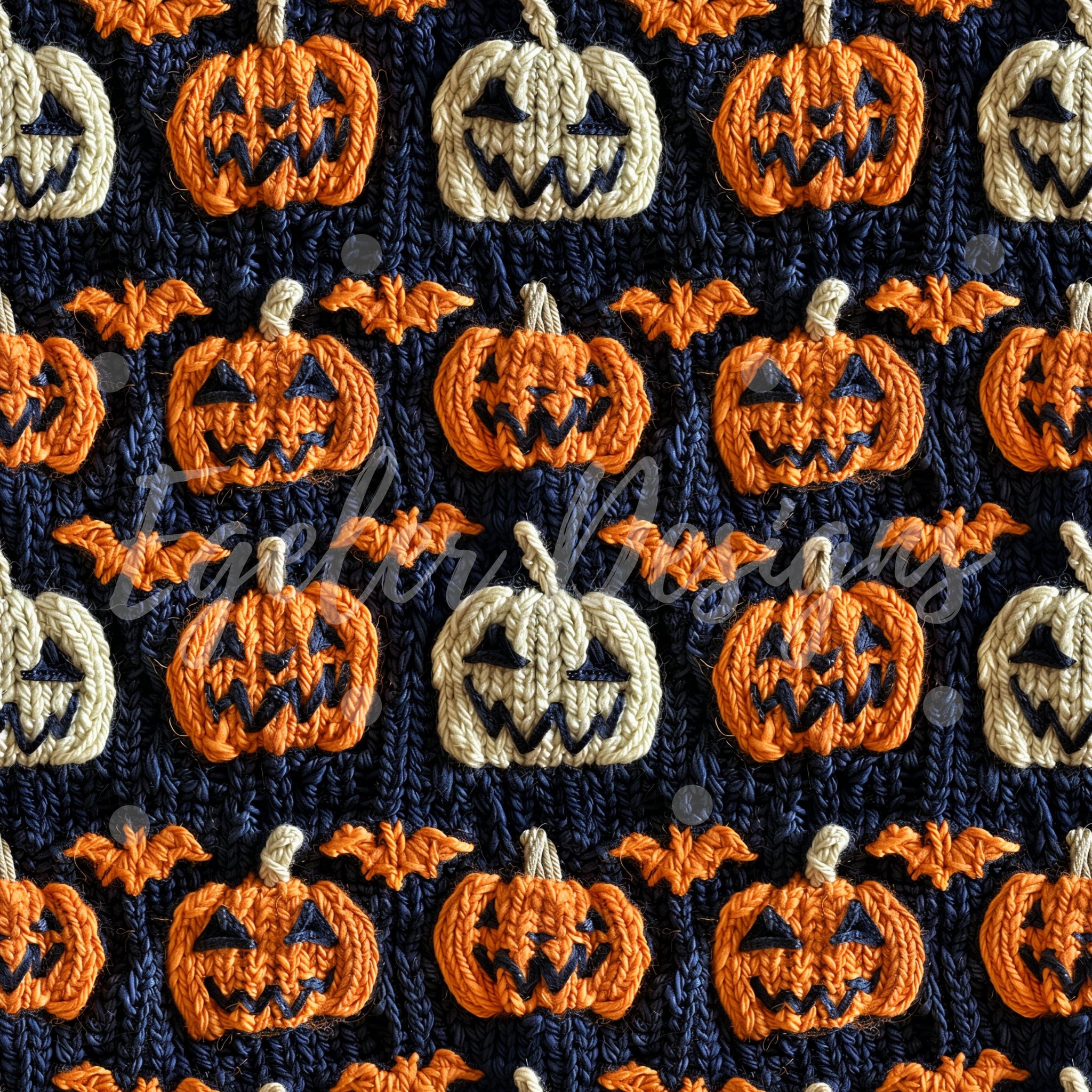 LIMITED - 15 - Halloween Jack Embroidery Seamless Pattern Digital Download