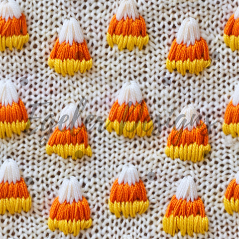 LIMITED - 15 - Halloween Candy Corn Embroidery Ghost Seamless Pattern Digital Download