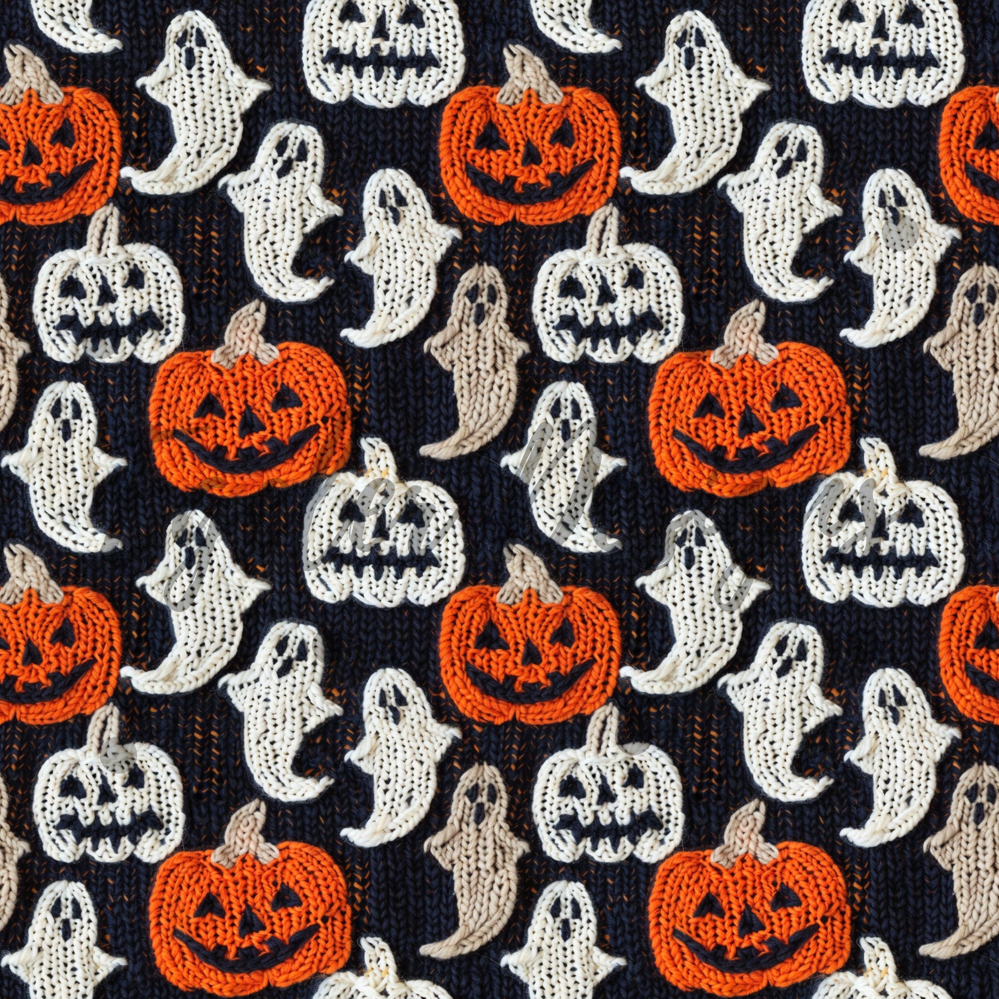 LIMITED - 15 - Halloween Jack Embroidery Ghost Seamless Pattern Digital Download