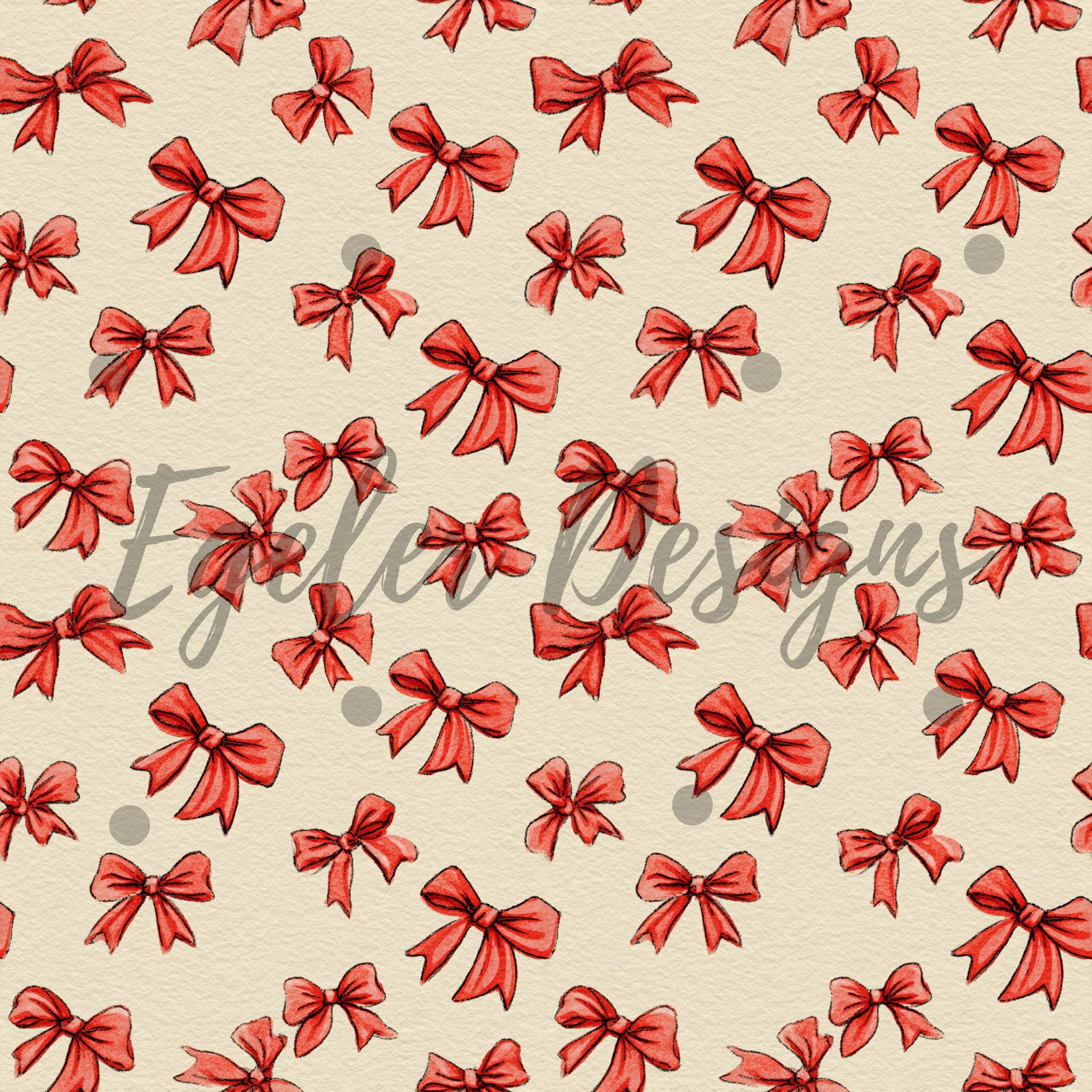 Watercolor Red Bows (LIMITED 30)