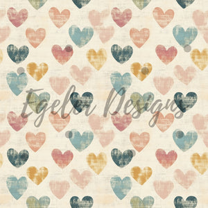 Pastel Distress Hearts LIMITED 15