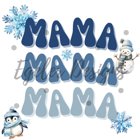 Blue Mama Winter PNG (Not Seamless) Digital Download