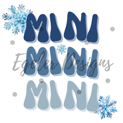 Blue Mini Winter PNG (Not Seamless) Digital Download