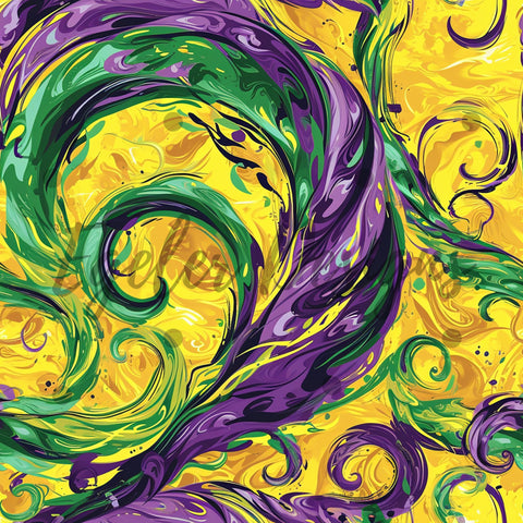 Mardi Gras Painting Seamless Pattern Digital Download