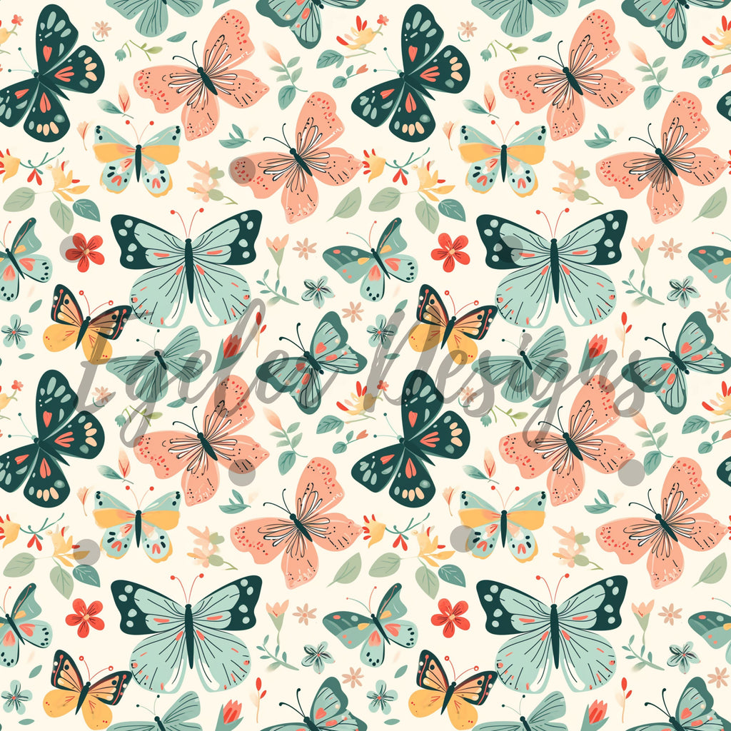 Spring Butterflies Seamless Pattern Digital Download – Egeler Designs