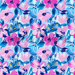 Pink And Blue Floral