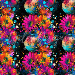 Splatter Moons Seamless Pattern Digital Download