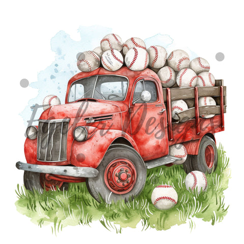 Baseball Truck PNG Digital Download - NOT Seamless