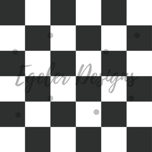 Black Checker Bee Seamless Pattern Digital Download