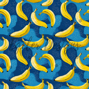Blue Banana Seamless Pattern Digital Download