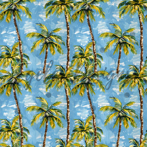 Blue Palm Seamless Pattern Digital Download (LIMITED 15)