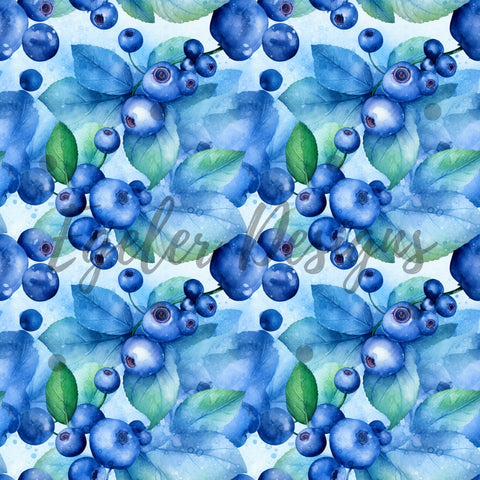 Blueberry Seamless Pattern Digital Download