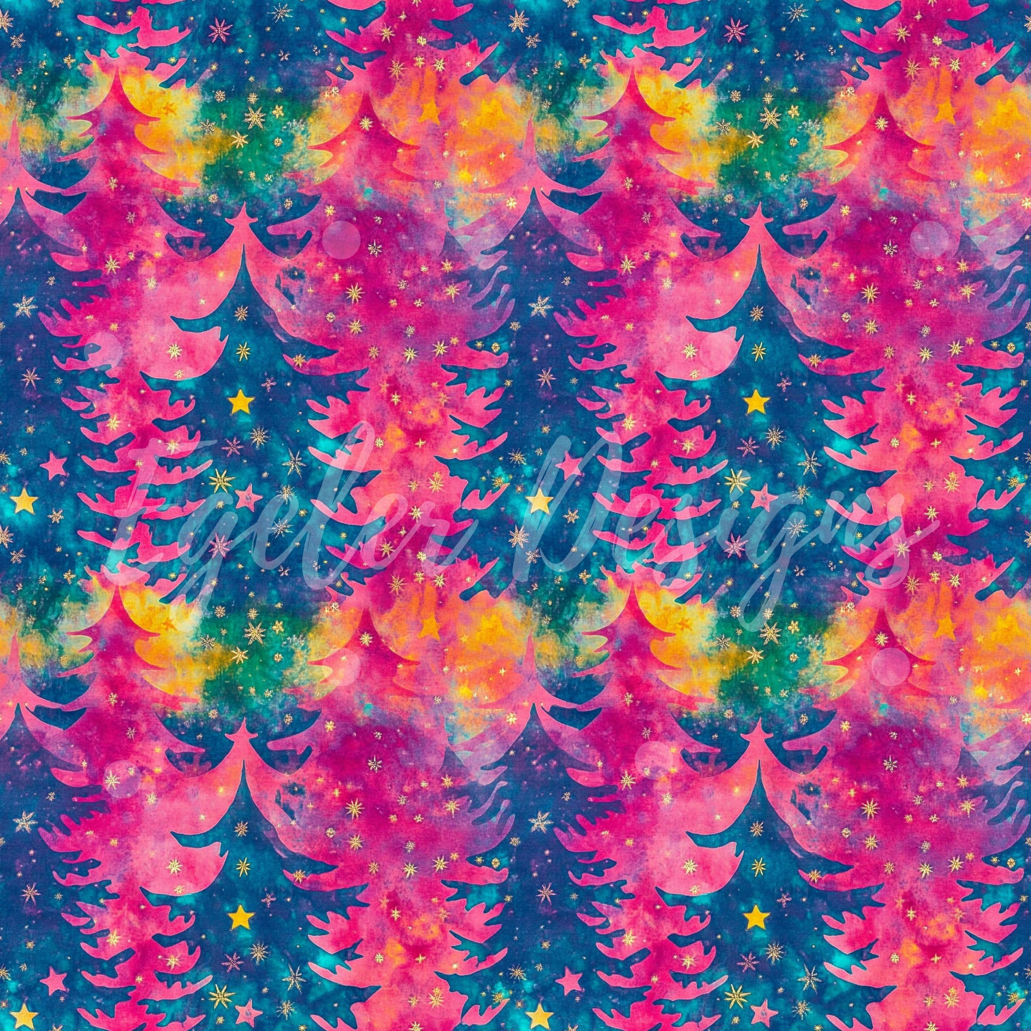 Bright Tie Dye Trees