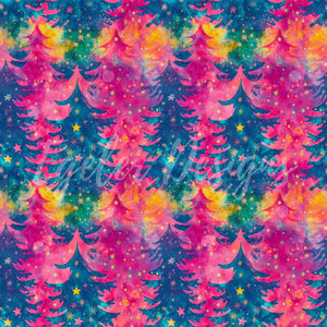 Bright Tie Dye Trees