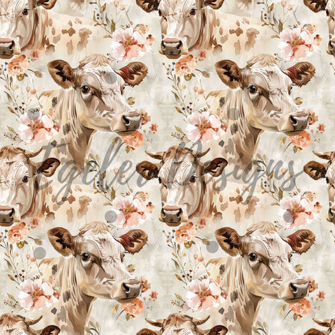 Brown Cow Seamless Pattern Digital Download - LIMITED 15