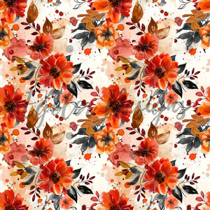 LIMITED - 15 - Deep Fall Floral Seamless Pattern Digital Download