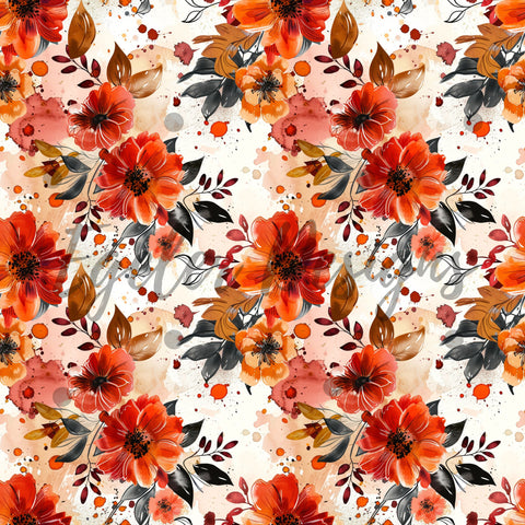 LIMITED - 15 - Deep Fall Floral Seamless Pattern Digital Download