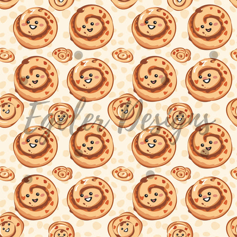 LIMITED - 10 - Cinnamon Rolls Seamless Pattern Digital Download