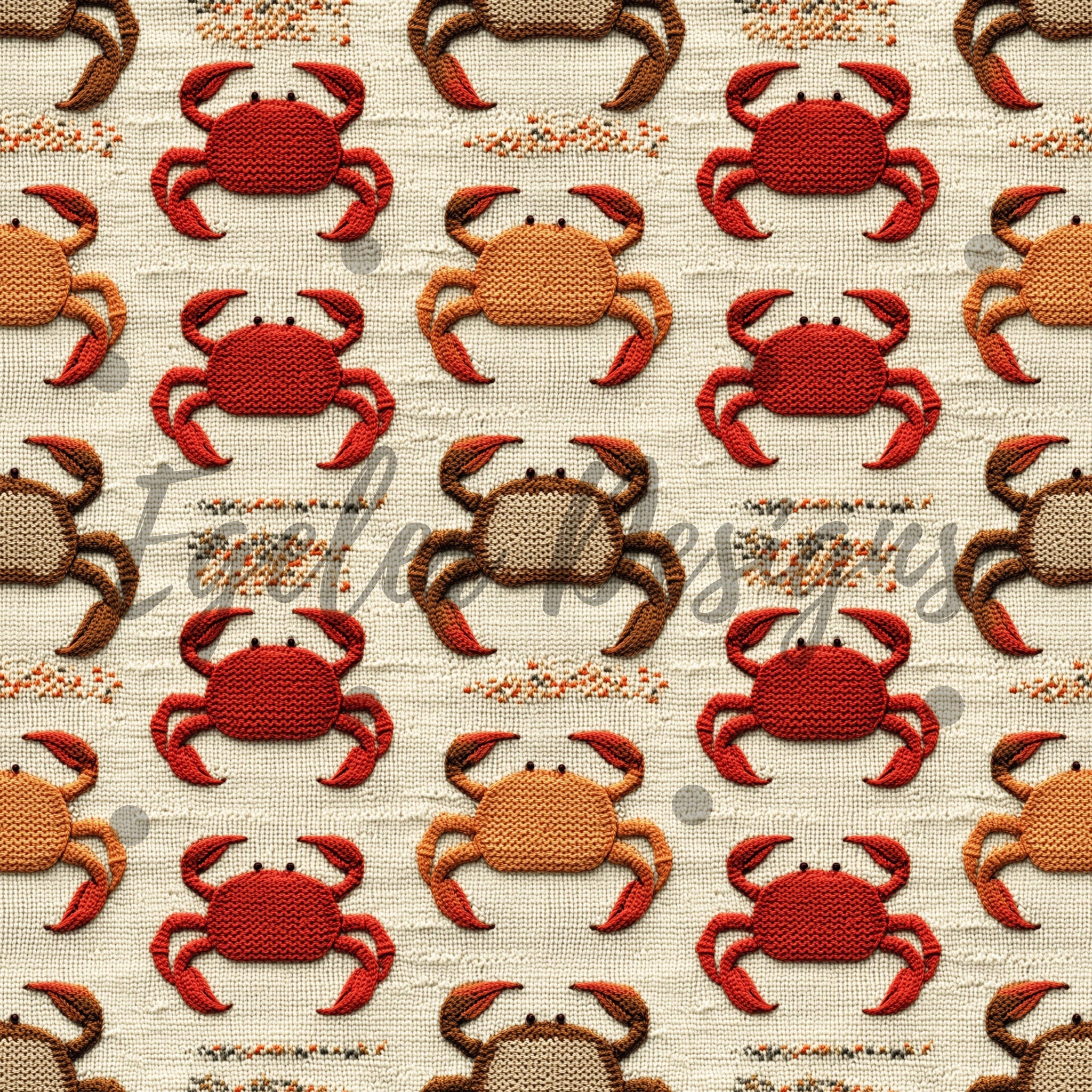 Knit Crabs Seamless Pattern Digital Download (LIMITED 15)