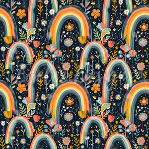 Dark Rainbows Seamless Pattern Digital Download